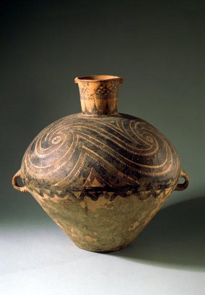 Vase mit Spiralornament, aus der Provinz Gansu, Bashan-Periode, 2650-2350 v. Chr. von Unbekannt Unbekannt